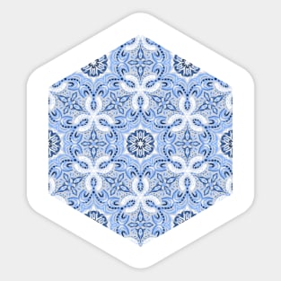 Periwinkle Blue Textured Boho Hex Pattern Sticker